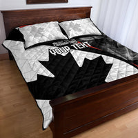Canada Day quilt bed set with large maple leaf quilt design in black, white, and red