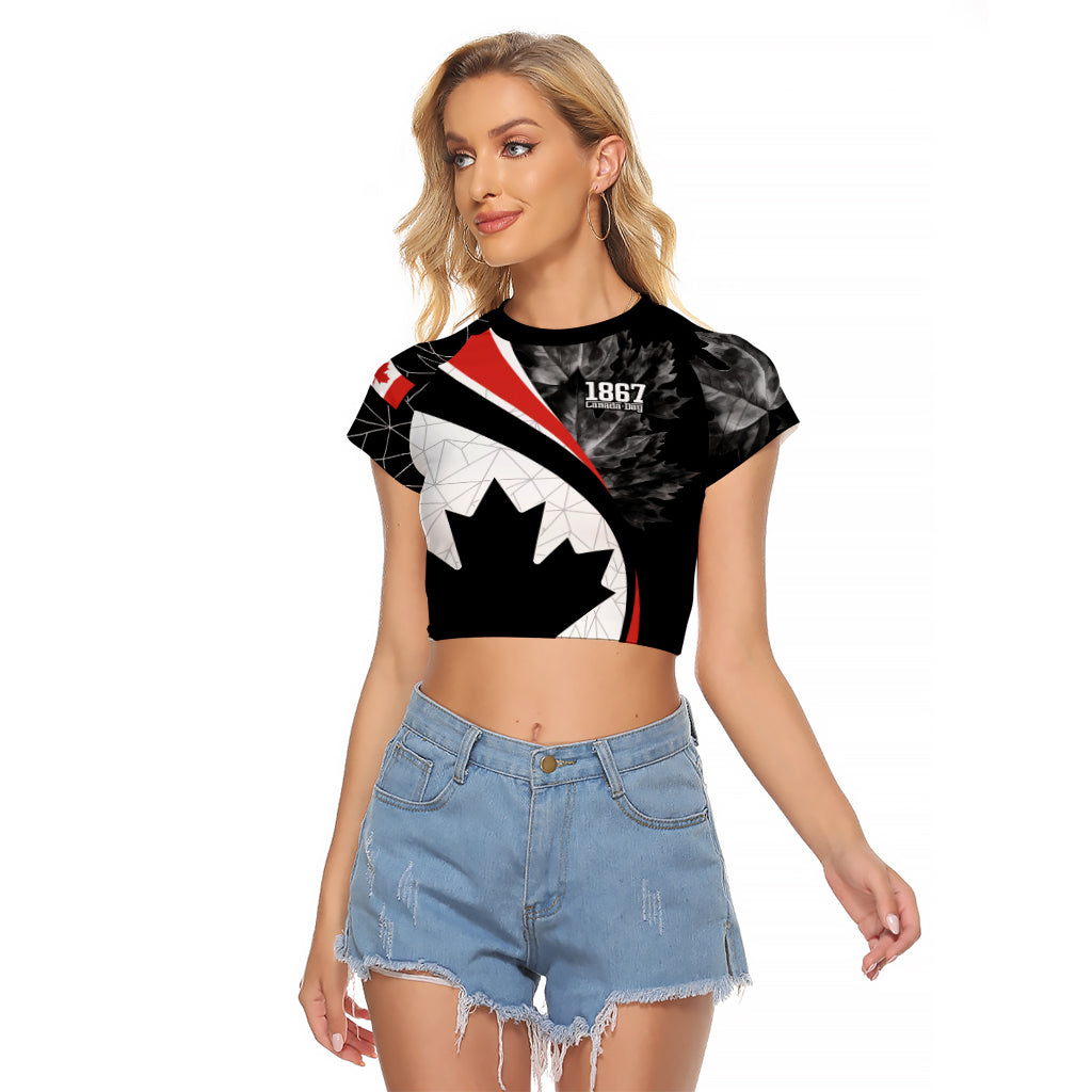 Personalized Canada Day Sine 1867 Raglan Cropped T Shirt With National Maple Leaf