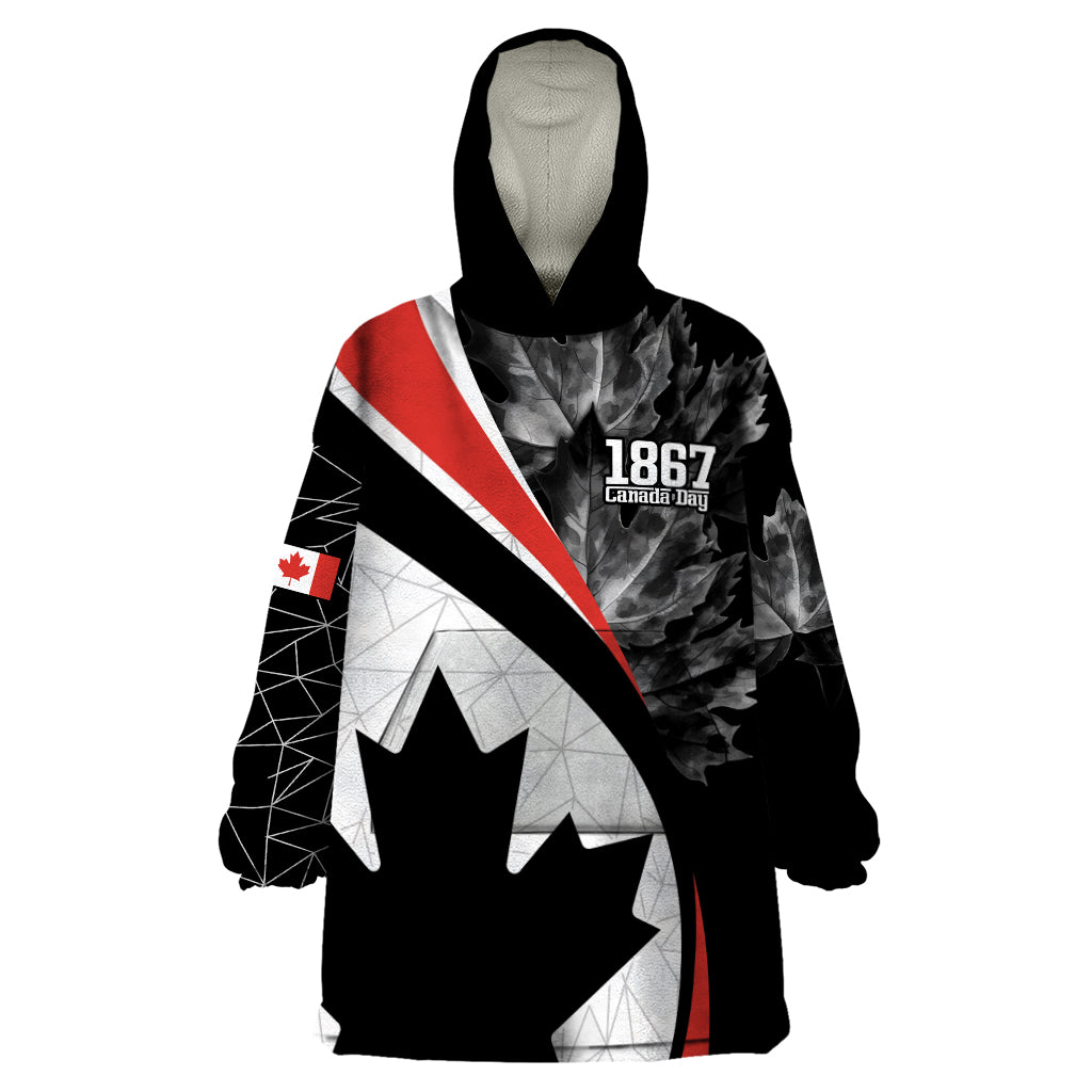 Personalized Canada Day Sine 1867 Wearable Blanket Hoodie With National Maple Leaf