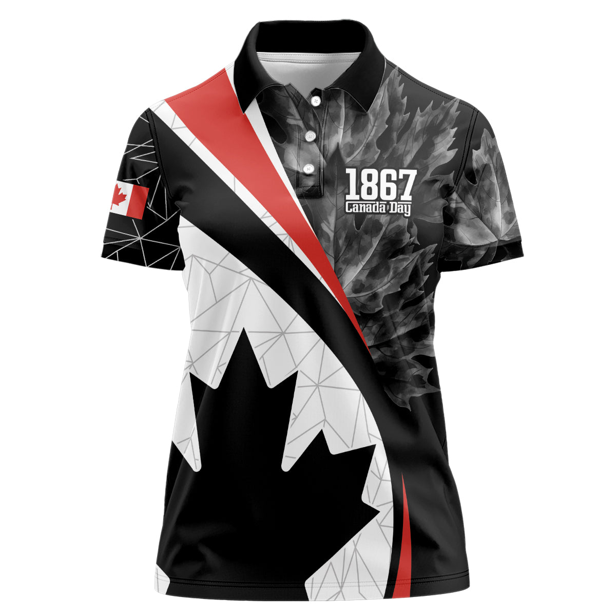 Personalized Canada Day Sine 1867 Women Polo Shirt With National Maple Leaf