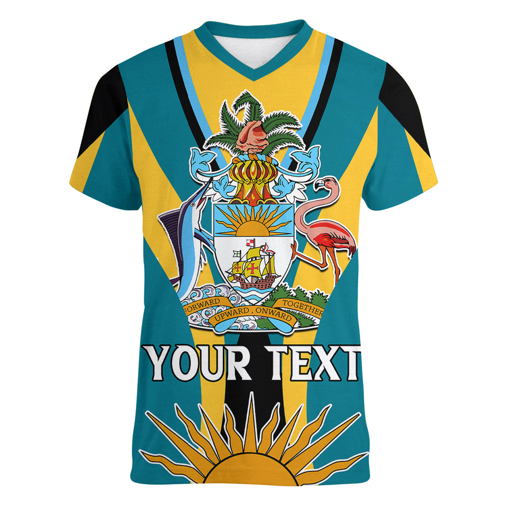 Custom Bahamas Atlantis Women V Neck T Shirt Independence Day - Wonder Print Shop