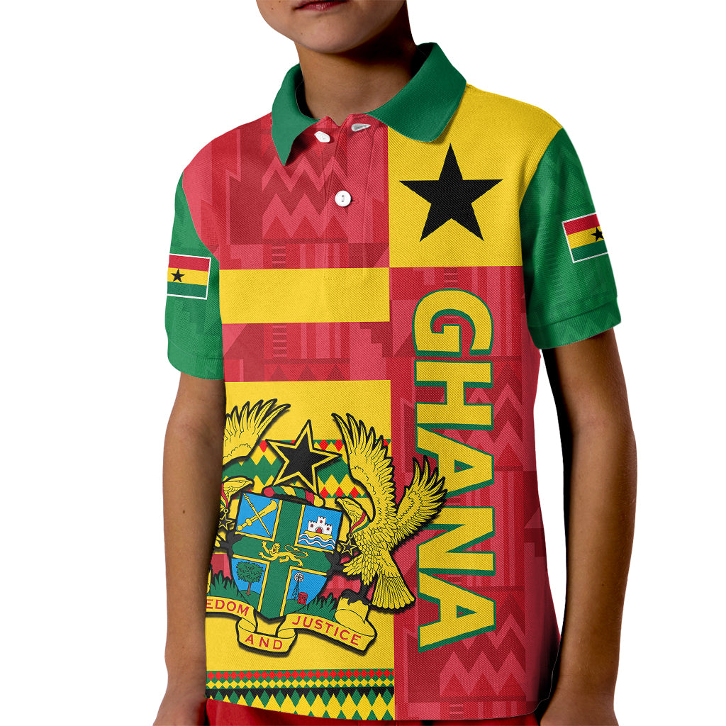 Ghana Kid Polo Shirt Republic Day - African Kitenge Style - Wonder Print Shop