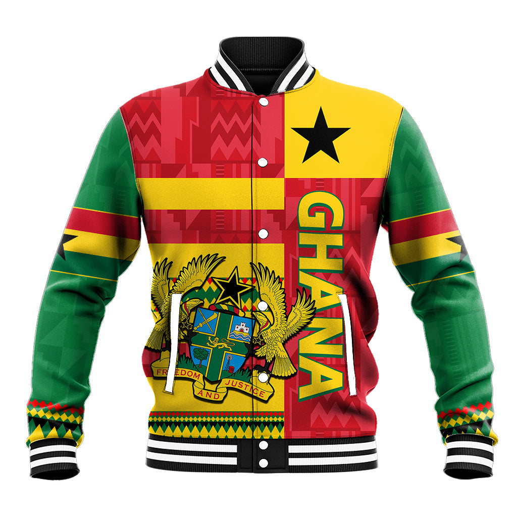 Custom Ghana Baseball Jacket Republic Day - African Kitenge Style LT9 - Wonder Print Shop