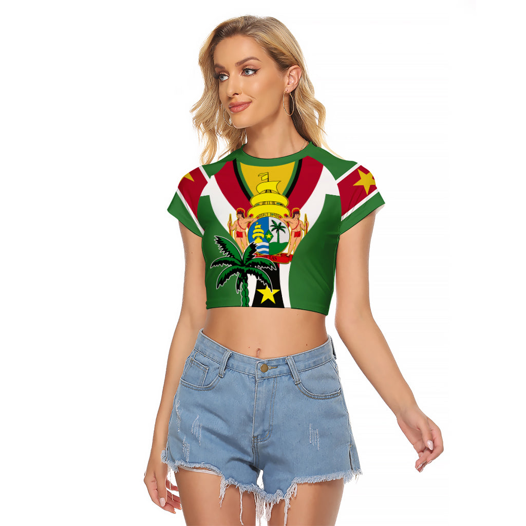 Suriname Raglan Cropped T Shirt Emancipation Day - Wonder Print Shop