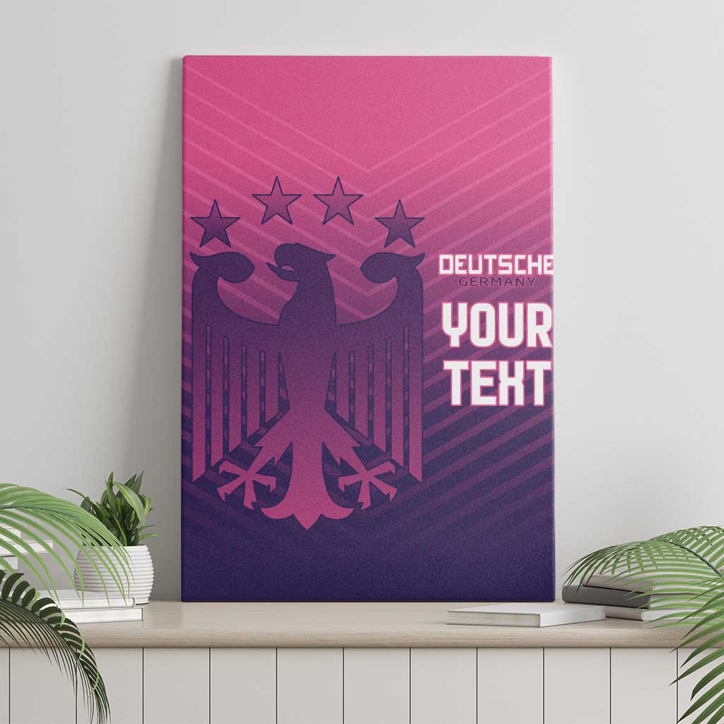 Pink canvas wall art with German eagle graphic and “YOUR TEXT” lettering