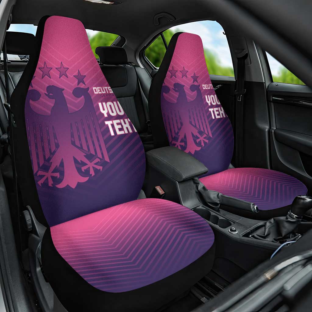 Custom Germany Football Car Seat Cover Glowing Pink Line LT9 - Wonder Print Shop