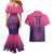 Custom Germany Football Couples Matching Mermaid Dress and Hawaiian Shirt Glowing Pink Line LT9 - Wonder Print Shop