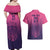 Custom Germany Football Couples Matching Off Shoulder Maxi Dress and Hawaiian Shirt Glowing Pink Line LT9 - Wonder Print Shop