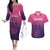 Custom Germany Football Couples Matching Off The Shoulder Long Sleeve Dress and Hawaiian Shirt Glowing Pink Line LT9 - Wonder Print Shop