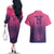 Custom Germany Football Couples Matching Off The Shoulder Long Sleeve Dress and Hawaiian Shirt Glowing Pink Line LT9 - Wonder Print Shop