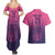 Custom Germany Football Couples Matching Summer Maxi Dress and Hawaiian Shirt Glowing Pink Line LT9 - Wonder Print Shop