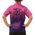 Custom Germany Football Family Matching Off The Shoulder Long Sleeve Dress and Hawaiian Shirt Glowing Pink Line - Wonder Print Shop