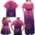 Custom Germany Football Family Matching Off Shoulder Maxi Dress and Hawaiian Shirt Glowing Pink Line LT9 - Wonder Print Shop