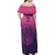 Custom Germany Football Family Matching Off Shoulder Maxi Dress and Hawaiian Shirt Glowing Pink Line LT9 - Wonder Print Shop