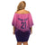 Custom Germany Football Family Matching Off Shoulder Short Dress and Hawaiian Shirt Glowing Pink Line LT9 - Wonder Print Shop