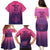 Custom Germany Football Family Matching Puletasi and Hawaiian Shirt Glowing Pink Line - Wonder Print Shop