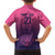 Custom Germany Football Family Matching Short Sleeve Bodycon Dress and Hawaiian Shirt Glowing Pink Line - Wonder Print Shop