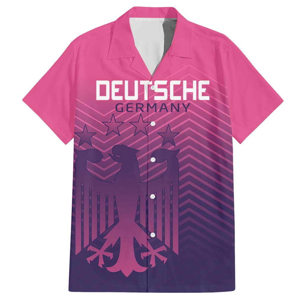 Custom Germany Football Hawaiian Shirt Glowing Pink Line - Wonder Print Shop