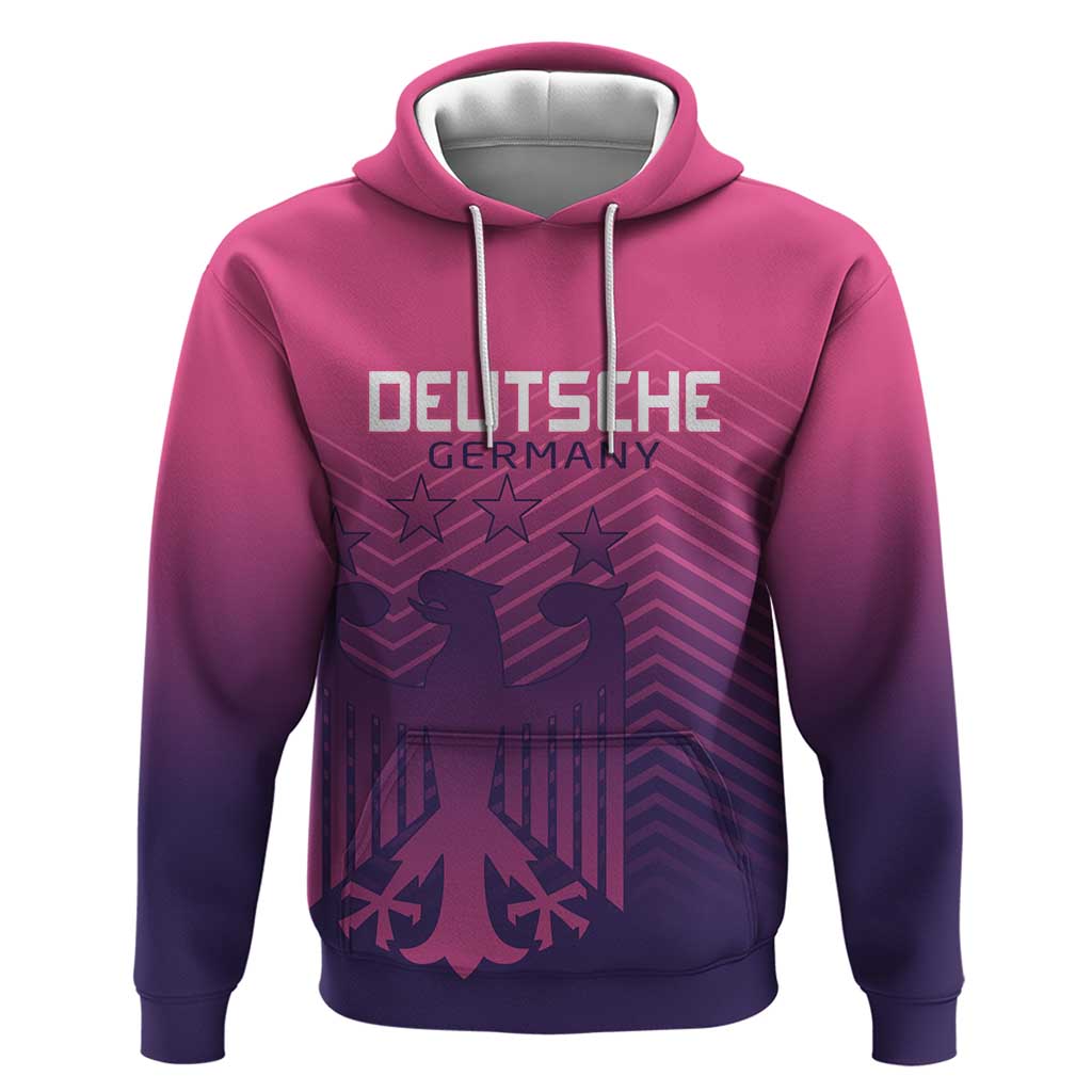 Custom Germany Football Hoodie Glowing Pink Line - Wonder Print Shop