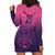 Custom Germany Football Hoodie Dress Glowing Pink Line - Wonder Print Shop