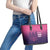 Custom Germany Football Leather Tote Bag Glowing Pink Line - Wonder Print Shop