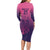 Custom Germany Football Long Sleeve Bodycon Dress Glowing Pink Line - Wonder Print Shop