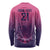 Custom Germany Football Long Sleeve Shirt Glowing Pink Line - Wonder Print Shop