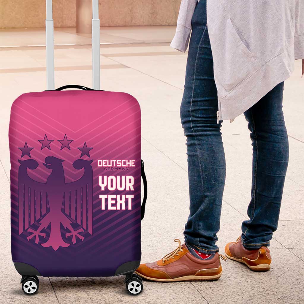 Custom Germany Football Luggage Cover Glowing Pink Line - Wonder Print Shop