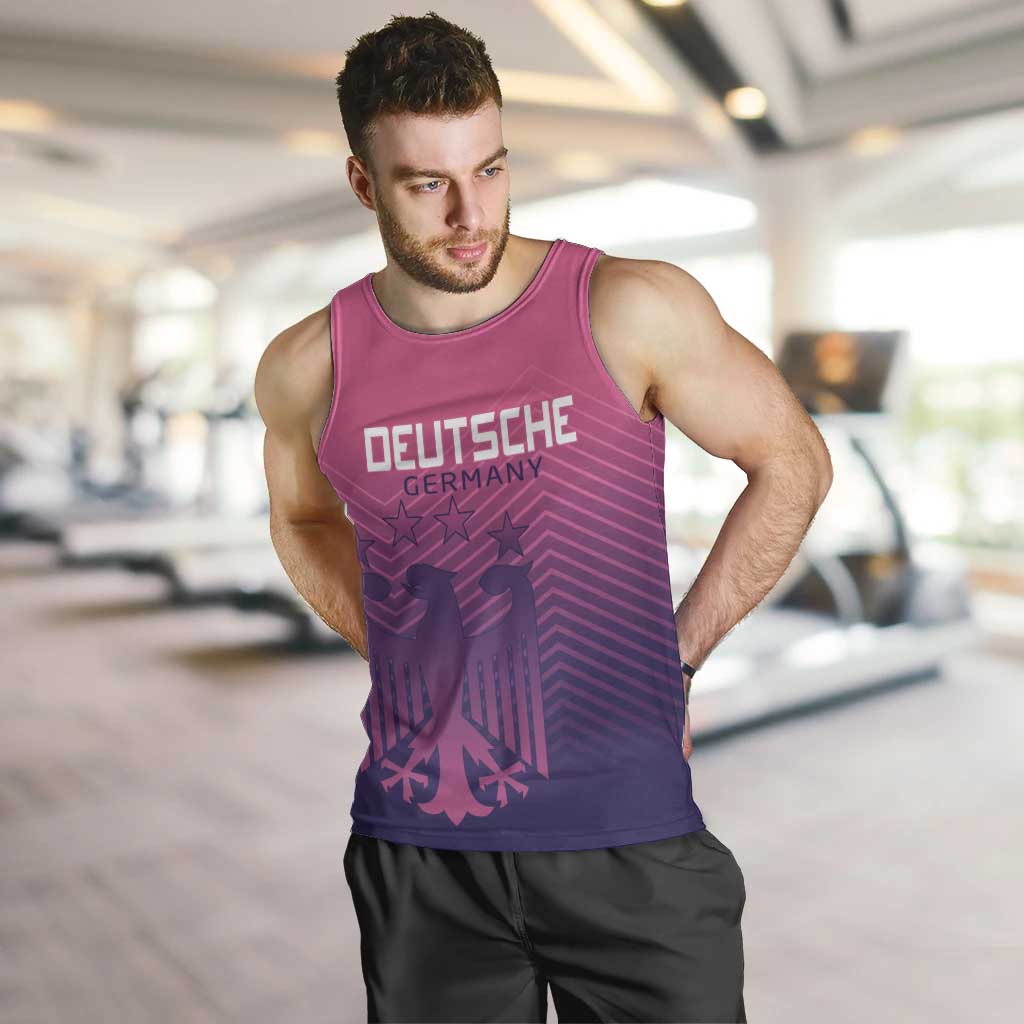 Custom Germany Football Men Tank Top Glowing Pink Line - Wonder Print Shop