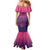 Custom Germany Football Mermaid Dress Glowing Pink Line - Wonder Print Shop