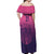 Custom Germany Football Off Shoulder Maxi Dress Glowing Pink Line - Wonder Print Shop