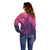 Custom Germany Football Off Shoulder Sweater Glowing Pink Line - Wonder Print Shop