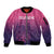 Custom Germany Football Sleeve Zip Bomber Jacket Glowing Pink Line