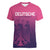 Custom Germany Football Women V-Neck T-Shirt Glowing Pink Line