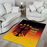 German eagle flag area rug with black emblem and 'DEUTSCHE' and 'YOUR TEXT' lettering