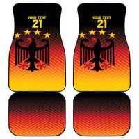 Set of four black-bordered floor mats with yellow 'YOUR TENT 21' text and eagle