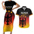 Custom Germany Football Couples Matching Short Sleeve Bodycon Dress and Hawaiian Shirt Special Black Eagle Flag Style LT9 - Wonder Print Shop