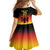 Custom Germany Football Family Matching Short Sleeve Bodycon Dress and Hawaiian Shirt Special Black Eagle Flag Style - Wonder Print Shop