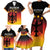 Custom Germany Football Family Matching Short Sleeve Bodycon Dress and Hawaiian Shirt Special Black Eagle Flag Style - Wonder Print Shop