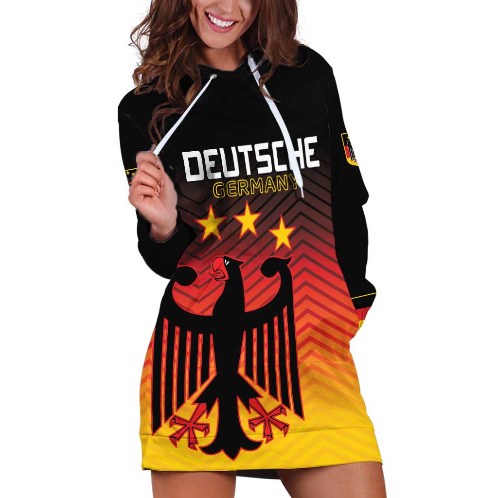 Custom Germany Football Hoodie Dress Special Black Eagle Flag Style - Wonder Print Shop