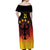 Custom Germany Football Off Shoulder Maxi Dress Special Black Eagle Flag Style - Wonder Print Shop