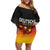 Custom Germany Football Off Shoulder Short Dress Special Black Eagle Flag Style - Wonder Print Shop