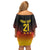 Custom Germany Football Off Shoulder Short Dress Special Black Eagle Flag Style - Wonder Print Shop