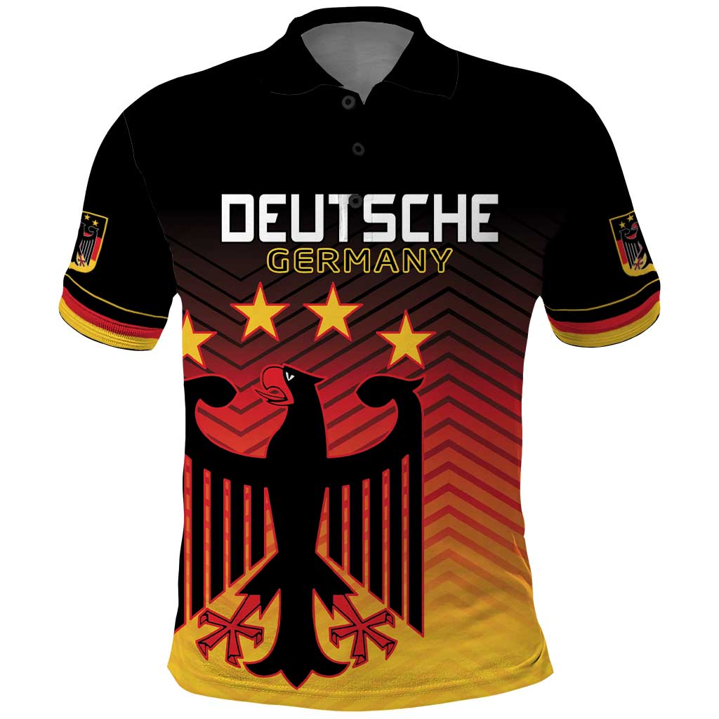 Custom Germany Football Polo Shirt Special Black Eagle Flag Style - Wonder Print Shop