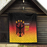 Gradient quilt featuring black eagle crest with stars and “DEUTSCHE YOUR TEXT” text