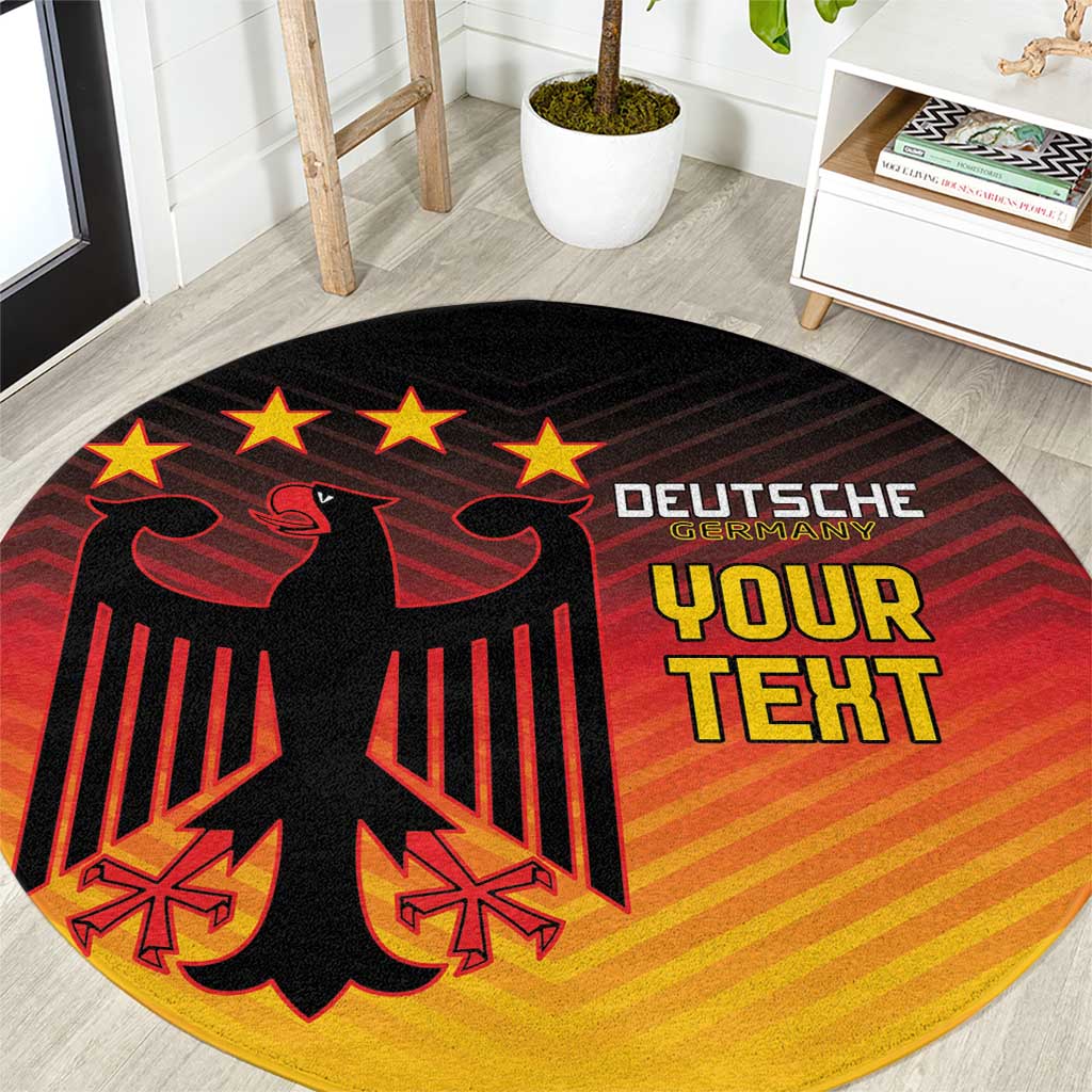 Custom Germany Football Round Carpet Special Black Eagle Flag Style