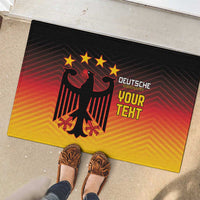 Rubber doormat with eagle and star layout, red-yellow gradient surface and black edge