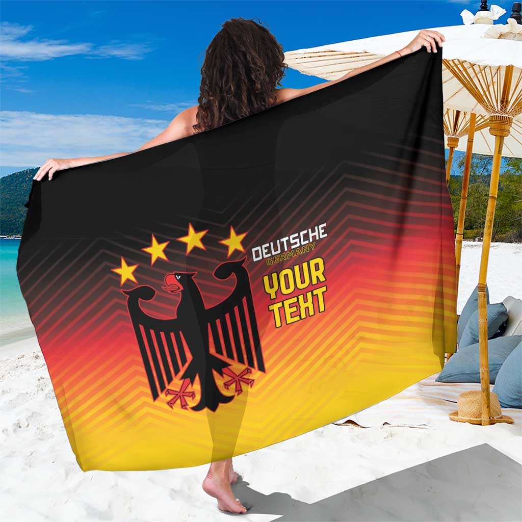 Custom Germany football sarong in black, red, and yellow gradient with eagle crest and text