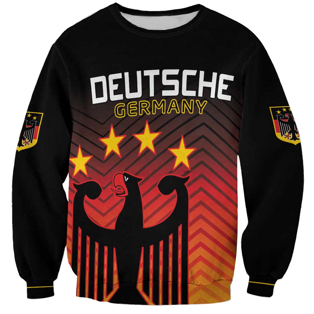 Custom Germany Football Sweatshirt Special Black Eagle Flag Style