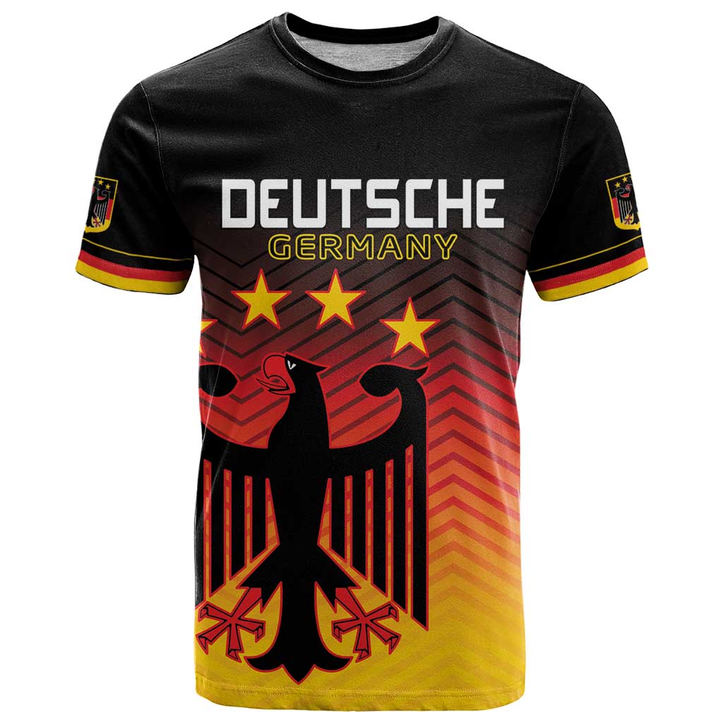 Custom Germany Football T Shirt Special Black Eagle Flag Style